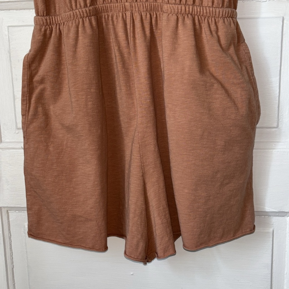 AERIE STRETCH JERSEY COTTON ROMPER WITH TASSEL TIE STRAPS - Picture 4 of 9